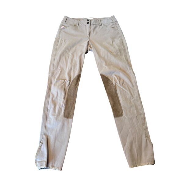 The Tailored Sportsman Tan English Riding Breeches W/ Suede Knee Patches Size 28 - Picture 1 of 14
